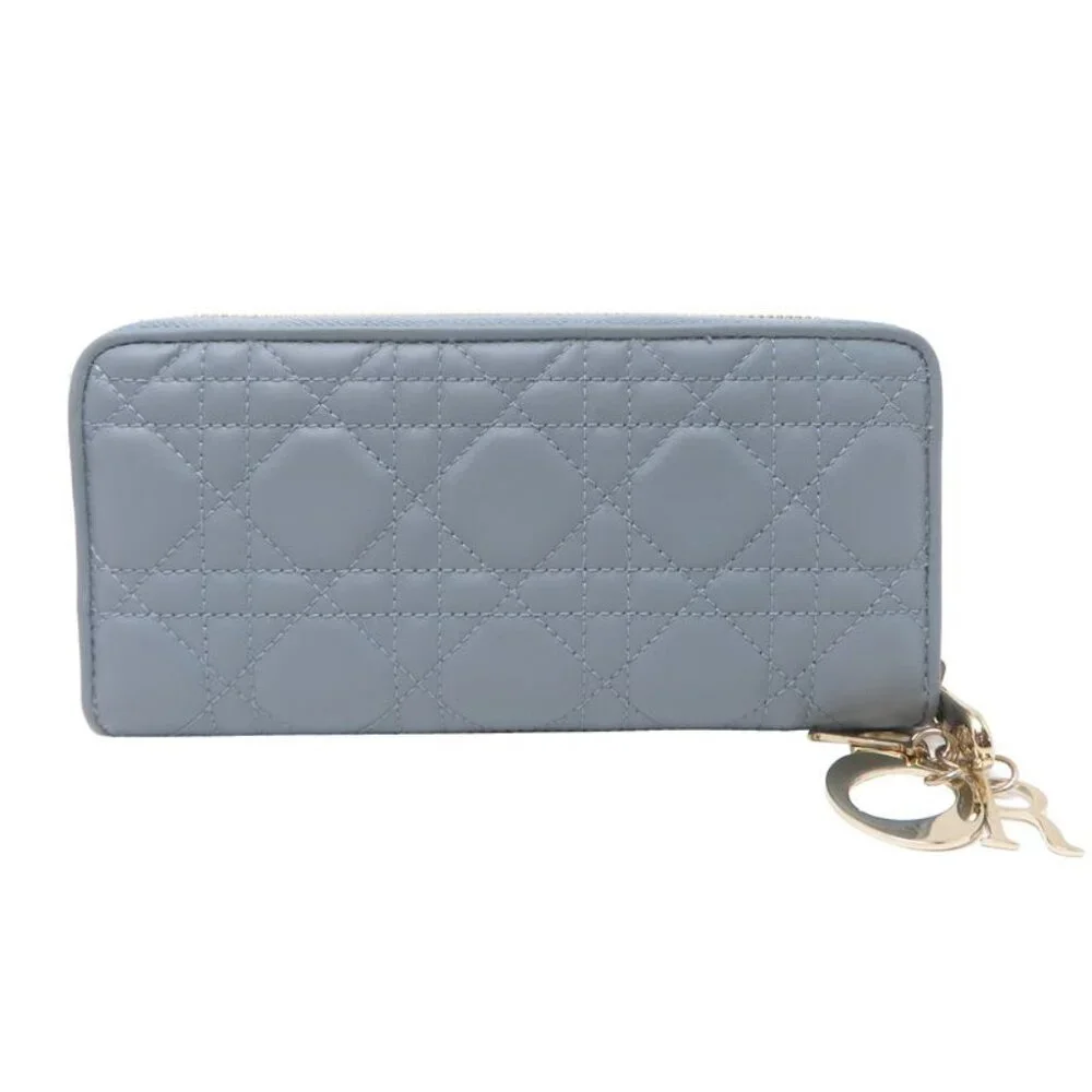 Christian Dior Long Lady Dior Gray Wallet